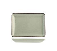 H&H Set 6 Piatti Rettangolari Pearl Verde In Porcellana Cm 13X18