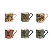 H&H Set 6 Tazze Caffe Botanical Winter Assortite Cc 110