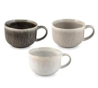 H&H Set 6 Tazze Jumbo Yucatan In Stoneware Colori Assortiti Cc 600