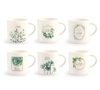 H&H Set 6 Tazze Te Botanic In New Bone China Assortiti Cc220