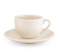 H&H Set 6 Tazzine Caffe Con Piatto Aurelie In Caramica Avorio Cc 100