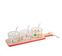 H&H Set 7 Pezzi Natale Con Vassoio In Bambu