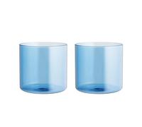 H&H Set de 2 Verres Daylight Bleus en Verre Borosilicate, 33 esign Élégant et Moderne, Parfaits pour un Usage Quotidien