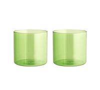 H&H Set de 2 Verres Daylight Verts en Verre Borosilicate, 33 cl, Design Élégant et Moderne, Parfaits pour un Usage Quotidien