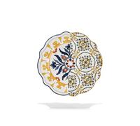 H&H - Set de 6 Assiettes à Dessert en New Bone China, Ø 21 cm, Collection Faenza, Décor Élégant et Raffiné, Lavables au Lave-Vaisselle et Adaptées au Micro-ondes