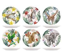 H&H set van 6 exotische platte borden cm26