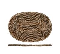H&H Sottopentola Ovale In Rattan Cm 24X17,5