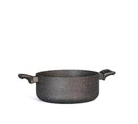 H&H Stone Grey Casseruola in Alluminio con Rivestimento Antiaderente Stone, 26cm, Induzione