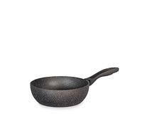 H&H Stone Grey Wok in Alluminio con Rivestimento Antiaderente Stone, 20cm, Induzione
