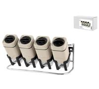 H&h Support D'Épices Avec 4 Pots En Verre Avec Support En Acier