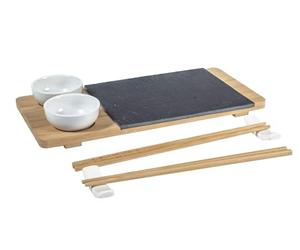 H&H Sushi Box 10 Pezzi In Sushi Ardesia E Bambu' 14X30Cm