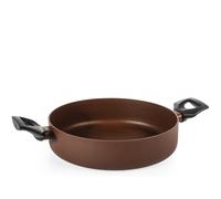 H&H Tegame 2 Manches Ground 28 cm En Aluminium Antiadhésif Pfluon Brun