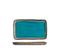 H&h teide set 4 piatti rettangolari teide azzurri cm 14x24