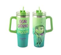 H&H Tumbler Thermique Inside Out, Personnage Dégoût, 0,90L, Acier Inoxydable 18/10, avec Paille, Vert, pour Boissons Chaudes et Froides