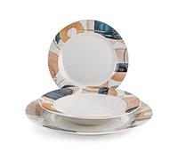 H&H Vaisselle 18 pièces de vaisselle Pinksand en porcelaine décorée, forme Ala