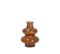 H&H Vase en Verre recy coupé Couleur Ambre 16 cm - Vase décoratif pour Fleurs, Petites compositions Florales et décoration d'intérieur élégante