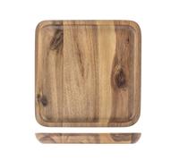 H&H Vassoio Carré En Bois D’Acacia Bois Foncé 20x20x2h