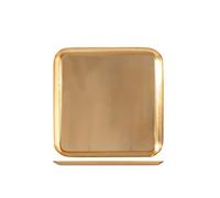 H&H vassoio inox quadrato oro cm 28