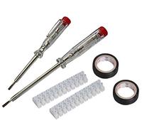 H+H Werkzeug 95200 Kit d'installation électrique 6 pièces (testeur de tension/testeur de phase/ruban isolant/borne de lustre) Fabriqué en Allemagne 140 mm/190 mm