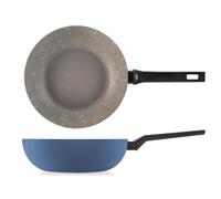 H&H Wok 1M Antiadhésif Arctic 28 cm, En Aluminium, Couleur Ottanio