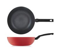 H&h Wok Rouge Antiadhésif Pfluon en Aluminium 28 cm