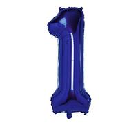 H HANSEL HOME Ballon chiffre bleu foncé 105 cm géant Globe Mylar Grand idéal pour fête adaptée à l'hélium - numéro 1