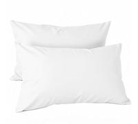 H HANSEL HOME Lot de 2 Taies d'oreiller 45x70cm en 100% Microfibre, Housse d'oreiller avec Fermeture Éclair - Blanc