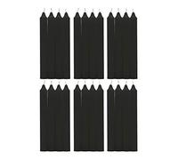 H Hansel Home -Lot de 24 Bougies de chandelier,Hauteur 17,5 cm, Ø1,8 cm,couleur noir