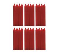H Hansel Home -Lot de 24 Bougies de chandelier,Hauteur 17,5 cm, Ø1,8 cm,couleur rouge