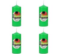H HANSEL HOME Lot de 4 Bougie Parfumées Sorbet à la Pastèque, Bougies Vert Parfumées11x4.7cm, Bougies Piliers Parfumées 25 Heures de Combustion