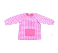 H HANSEL HOME Tablier d'École pour Enfant et Garçon, Tablier Blouse Pas de Bouton Élastique aux Poignets et au Cou Puor l'École e Artisanat - Rose 1-2 Ans
