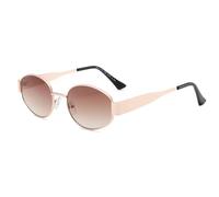H HELMUT JUST Lunettes de soleil rétro ovales pour femme Lunettes classiques de mode Protection UV400, Doré/thé graduel