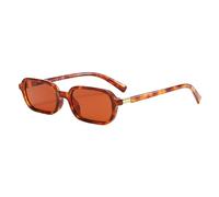 H HELMUT JUST Lunettes de soleil rétro rectangulaires pour femme Vintage Fashion Trendy Funny Small 90s Square Sunnies, Rouge carey / thé rouge