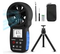 H HOLDPEAK Anémomètre portable, anémomètre, compteur de vitesse du vent, compteur de vent avec rétroéclairage, max/min/moyenne, mesure la vitesse du vent pour drone planche à voile, cerf-volant, voile