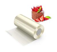 H HOMEWINS Colliers à Gâteau Rhodoïd Rouleau Ruban Bord en Film Cercle de Pâtisserie Transparent Feuille pour Mousse Chocolat Décoration de Gâteaux (8CM×10M×125 Micron)