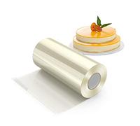 H HOMEWINS Colliers à Gâteau Rhodoïd Rouleau Ruban Bord en Film Cercle de Pâtisserie Transparent Feuille pour Mousse Chocolat Décoration de Gâteaux (10CM×10M×125 Micron)