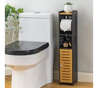 H HUIYKALY Support de Papier Toilette - derrière Les Toilettes, Support de Salle de Bain avec Insert, Armoire Fine pour Petit Espace, Blanc