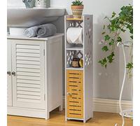 H HUIYKALY Support de Papier Toilette : Support de Salle de Bain avec Insert de Support de Papier Toilette, Armoire de Rangement Mince pour Petit Espace