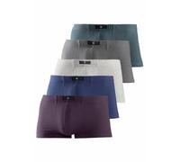 H.I.S Boxers bleu foncé / gris clair / gris foncé / vert gazon / violet foncé, Taille L-XL