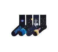 H.I.S Chaussettes bleu / bleu nuit / rouge / blanc, Taille 35-38