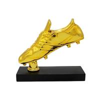 H&J&J Collection de Trophée Soulier d'or de Football, Trophée du Meilleur Buteur de Football, Éventail en Résine de Galvanoplastie, Décoration de Bureau, Ornements d'Exposition, Souvenirs