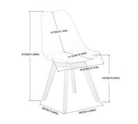 H.J WEDOO Lot de 2 chaises - scandinave - Gris