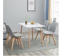 H.J WEDOO Lot de 4 chaises - Gris - scandinave - SGS