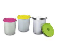 Lot de 3 bols pour turbine à glace HF180 - H.KOENIG BO318 - Capacité 1L - Couleurs acidulées