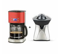 H.koenig agr60 + mg30 rouge presse agrumes et cafetiere 1,8l programmable