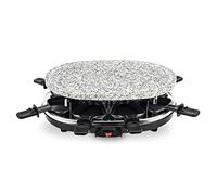 H.Koenig Appareil à raclette RP85 Multifonction 8 personnes Professionnel, Pierre Granit, Grill, Raclette Fromage Fondue, Accessoires 8 poêlons antiadhésifs, Plaque amovible, Facile à Nettoyer