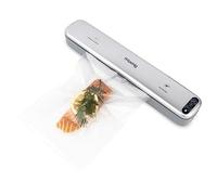 H.Koenig Appareil de Mise sous Sous Vide Alimentaire SSV32, Conservation Alimentents Secs & Humides, Compact, Inclus 10 Sacs sous vide Lavables Réutilisables, Acier