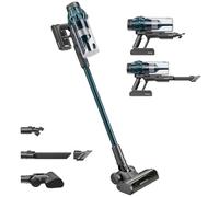 H.Koenig - Aspirateur 2 en 1 sans Fil UPX32, Autonome Jusqu’à 50 Min, 3 Vitesses d’Aspiration, 400W, Léger et Compact, 4 Accessoires Inclus, Brosse LED, Bleu