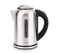 H.Koenig BOE50 - Petite bouilloire électrique, 2200 W, capacité 1,7 l, socle 360 ° sans fil, température réglable jusqu'à 100 ° en un temps record, gris