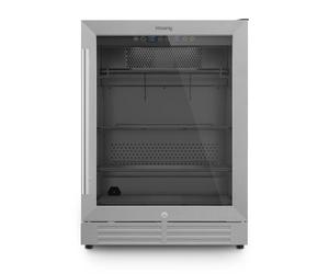 H.Koenig Cave de Maturation à Viande 125L BLK660, Frigo Réglable 2-14°C, Humidité 85%, Porte Anti-UV, Eclairage LED, Affichage Digital, Accessoires Rail et Crochets, 140W